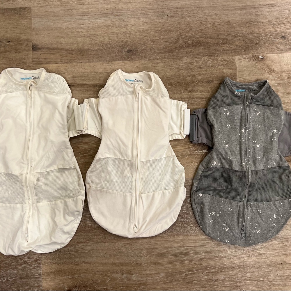 Happiest Baby / Snoo Sleepsacks Set of 3- Cream and Gray with stars! 🌟